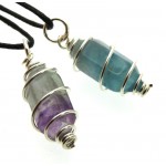 Fluorite Mini Double Terminated Point Spiral Pendant